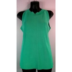 Ann Taylor Factory Sleeveless High Neck Sweater Shirt Green XL